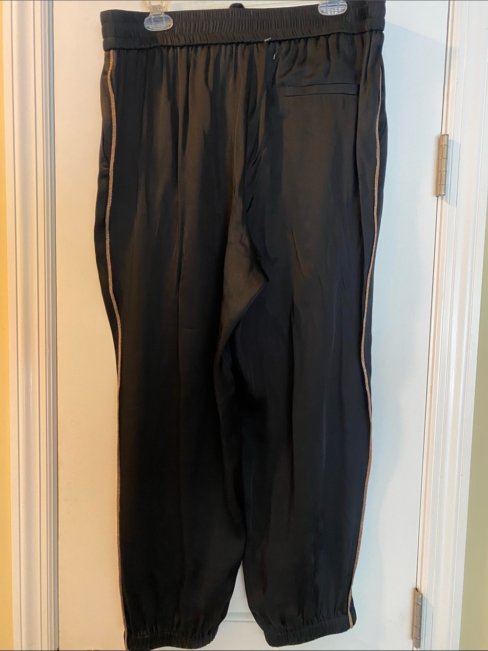 Brunello Cucinelli Sparkling Monili Silk Blend Shimmer Stretch Waist Pants NWOT